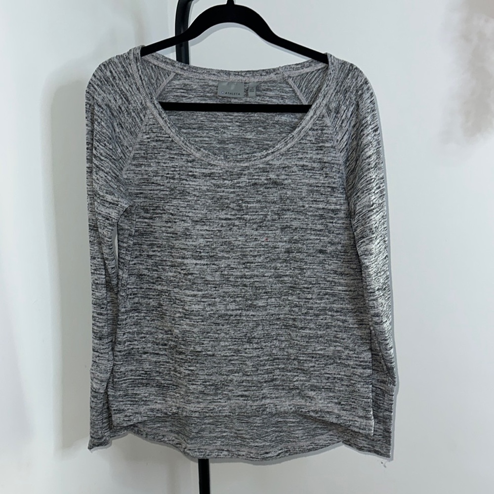 Athleta Heathered Gray Women's space dye grey Sweatshirt